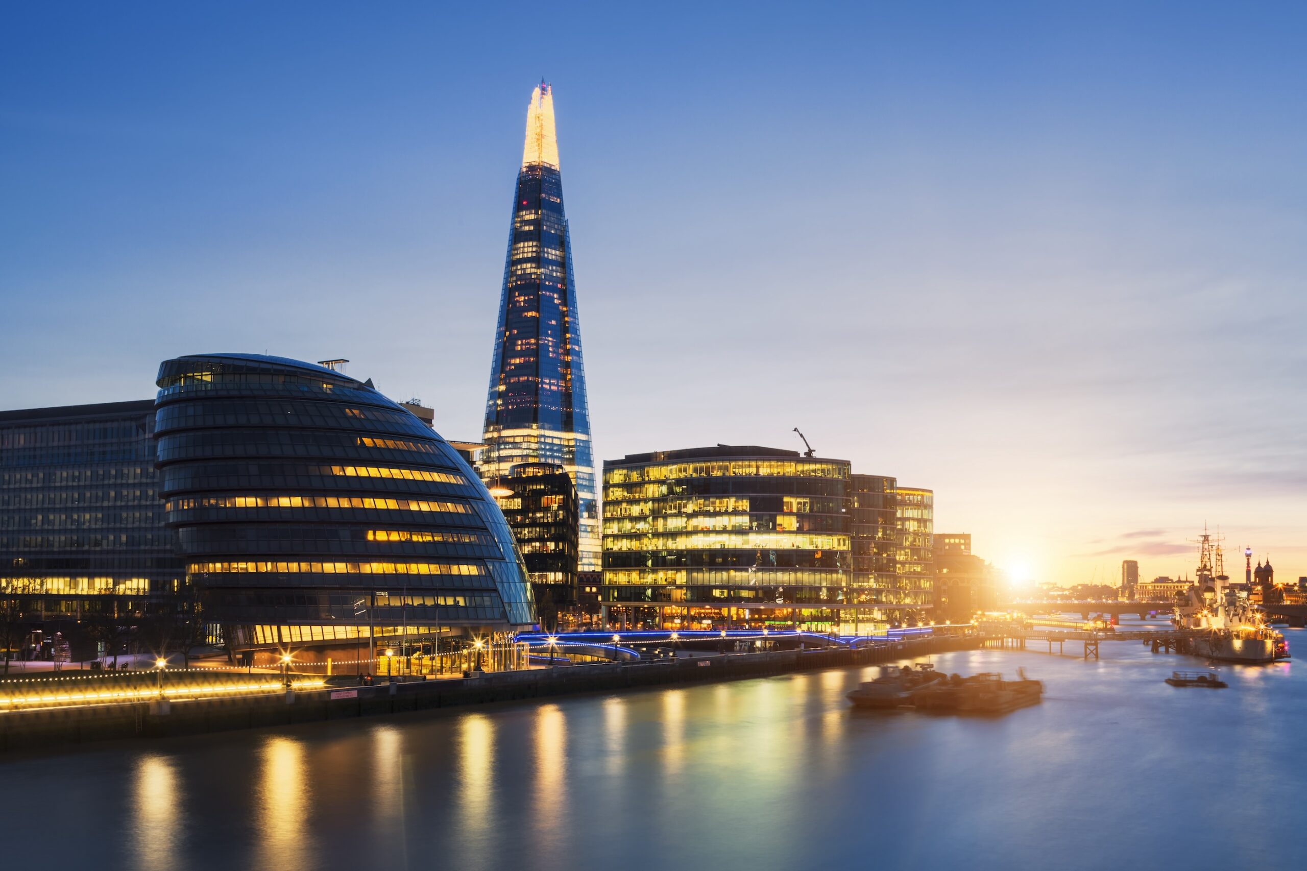London skyline from Tower Bridge